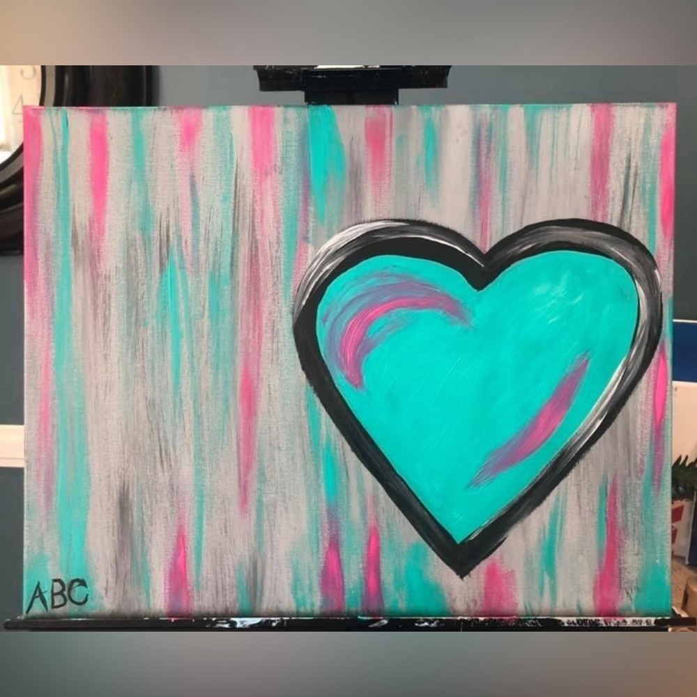 ❤️💙💜 VIVID HEART  Painting ON CANVAS  - HANDMADE by ME 🎨